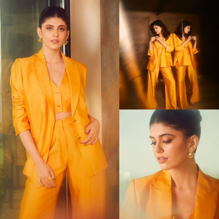 Sanjana Sanghi takes the crown in yellow power pantsuit [Photos] 869255