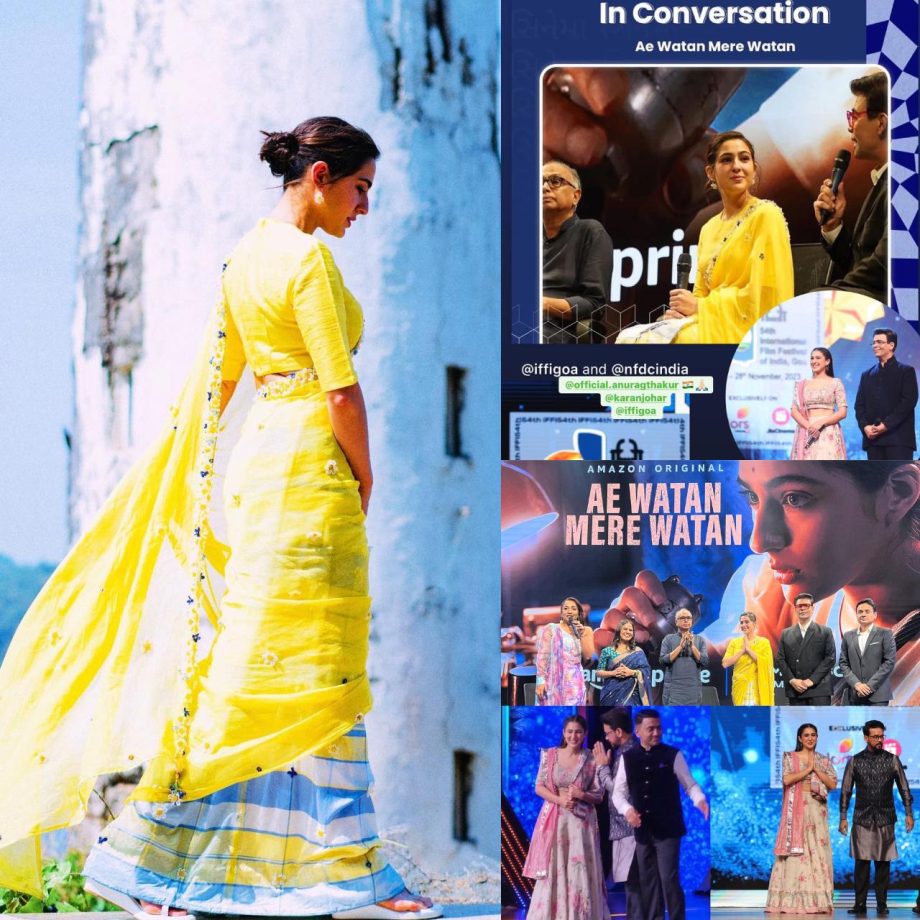 Sara Ali Khan Exudes 'Bhartiya Naari' Vibes In Yellow Saree As She Launches 'Ae Watan Mere Watan' 870396