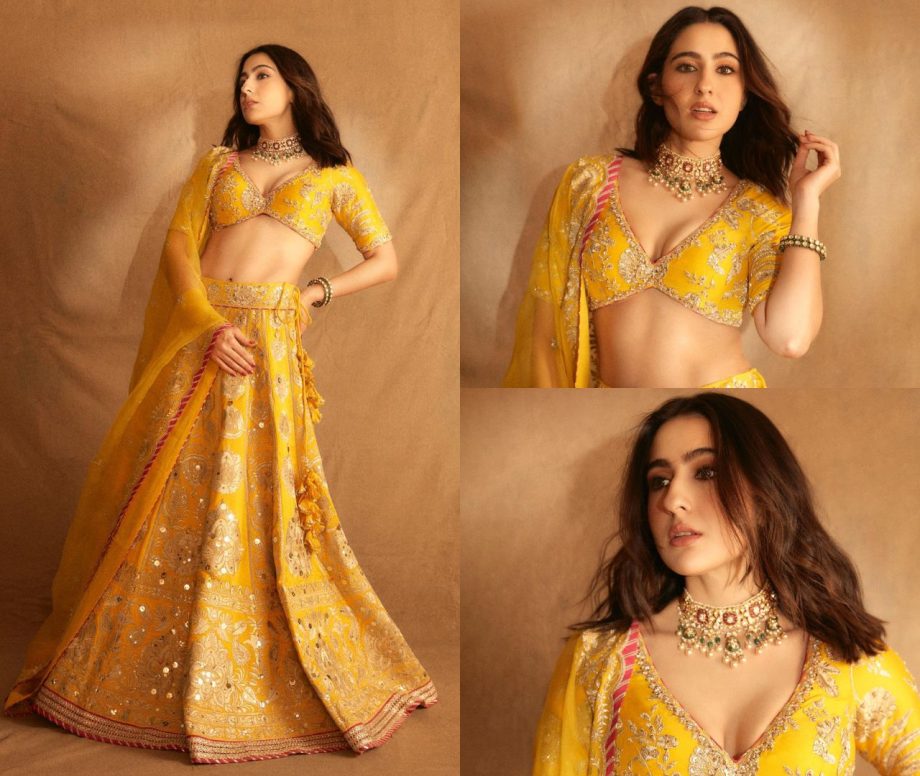 Sara Ali Khan’s golden glow in embellished lehenga creates stir on internet [Photos] 868986