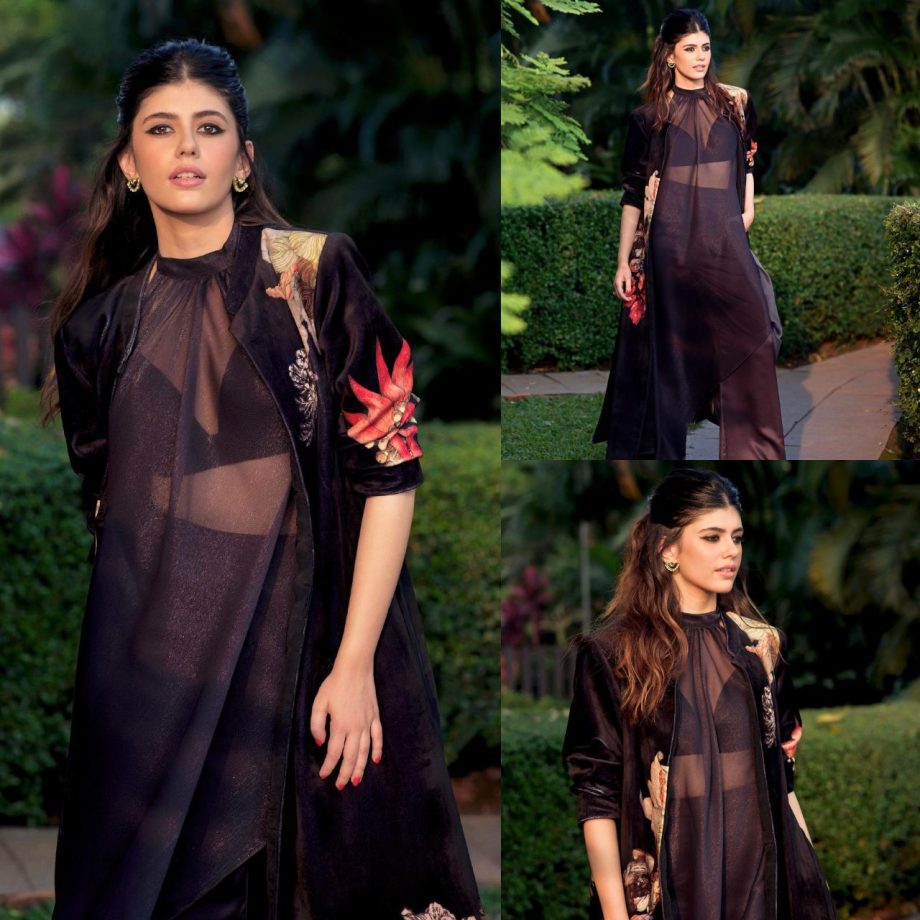 Stunner! Sanjana Sanghi stuns in printed black jacket set worth Rs 250,000 870411