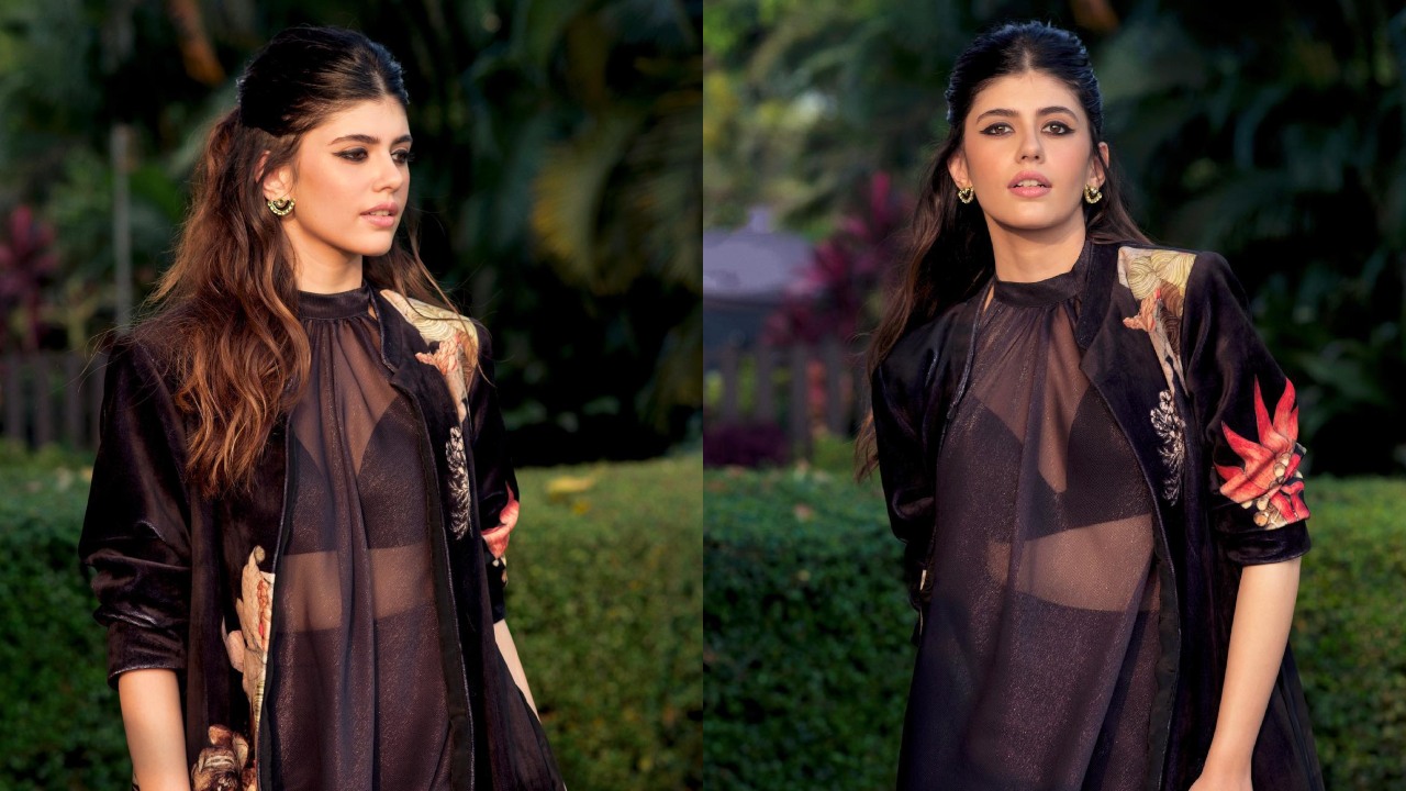 Stunner! Sanjana Sanghi stuns in printed black jacket set worth Rs 250,000