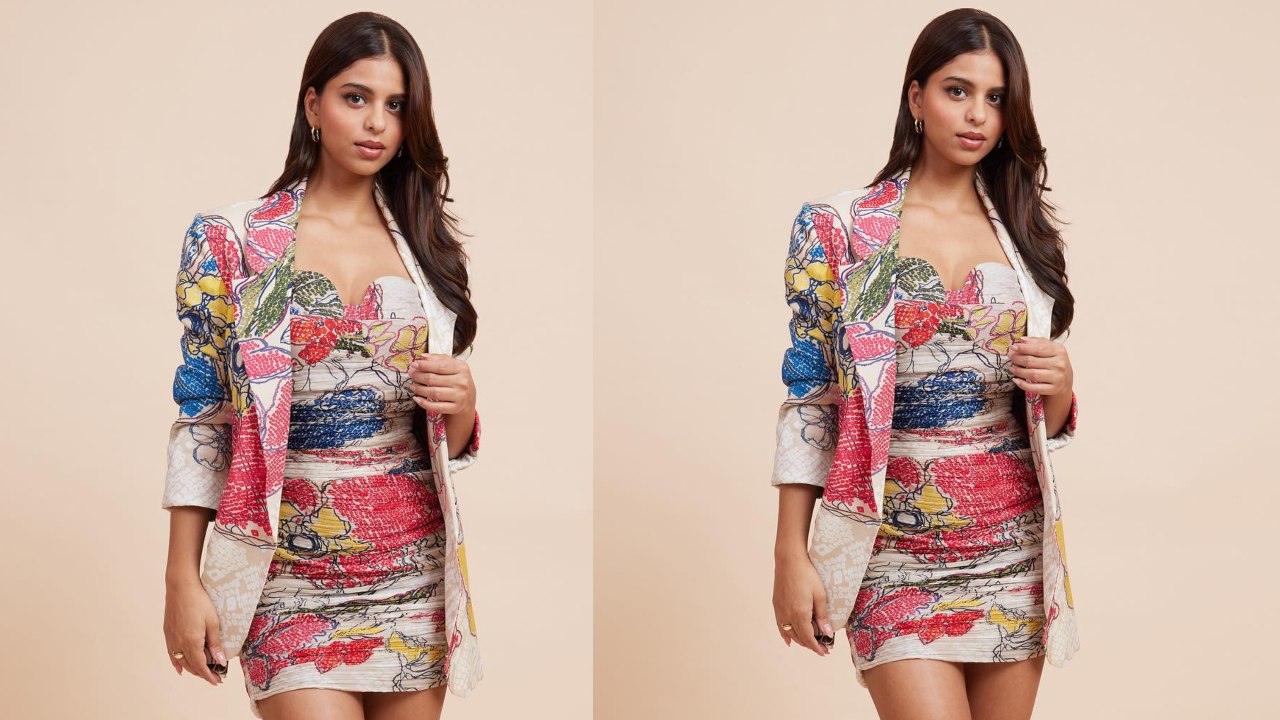 Suhana Khan Looks Charming In Periwinkle Bandhani Print Mini Dress &  Blazer, See Here 867520
