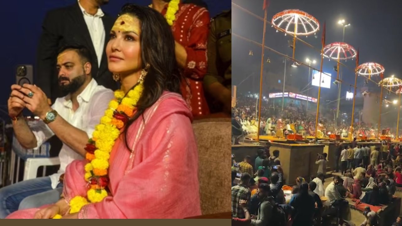 Sunny Leone performs Ganga Aarti in Varanasi, watch video 869371