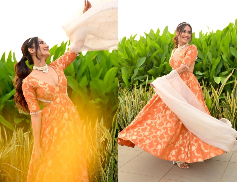 Surbhi Jyoti Turns Modern-day Princess In Backless Anarkali With Motif Accessories 869047