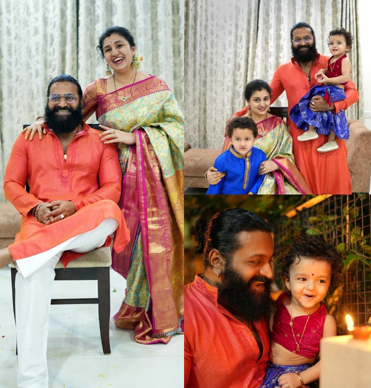These pictures of Rishab Shetty celebrating Diwali with the family prove he is true Family Man 869035