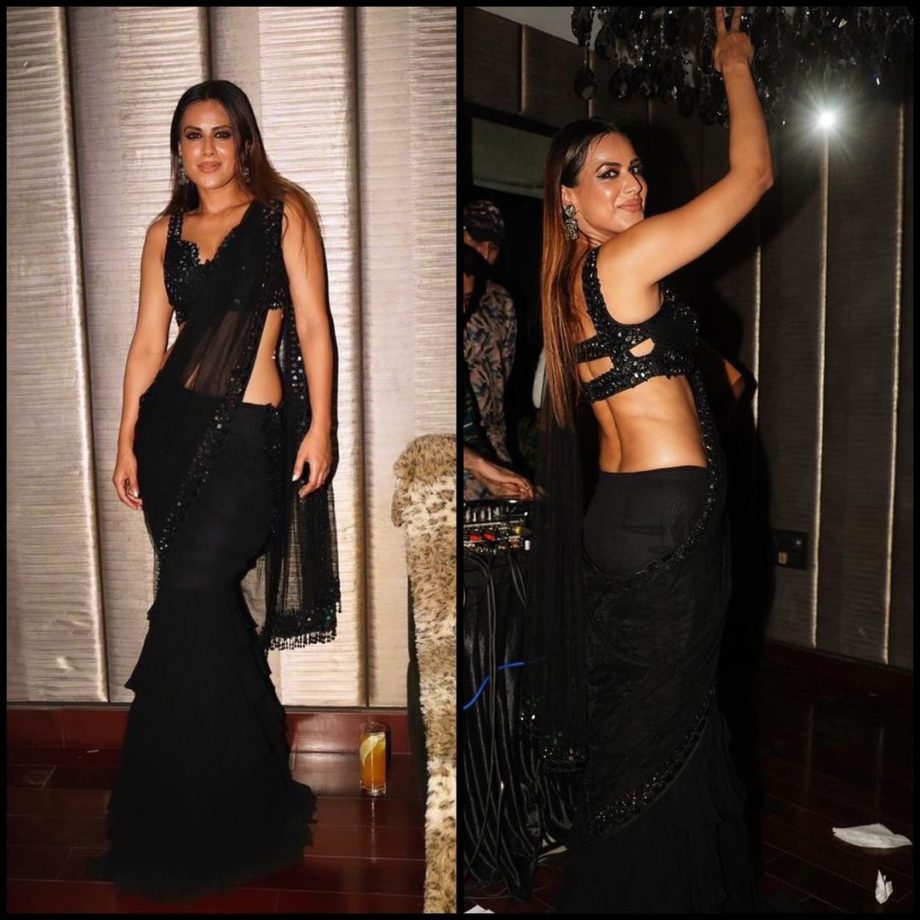 What Sass! Nia Sharma turns sultry in bold black saree and plunge neck blouse design [Photos] 869825