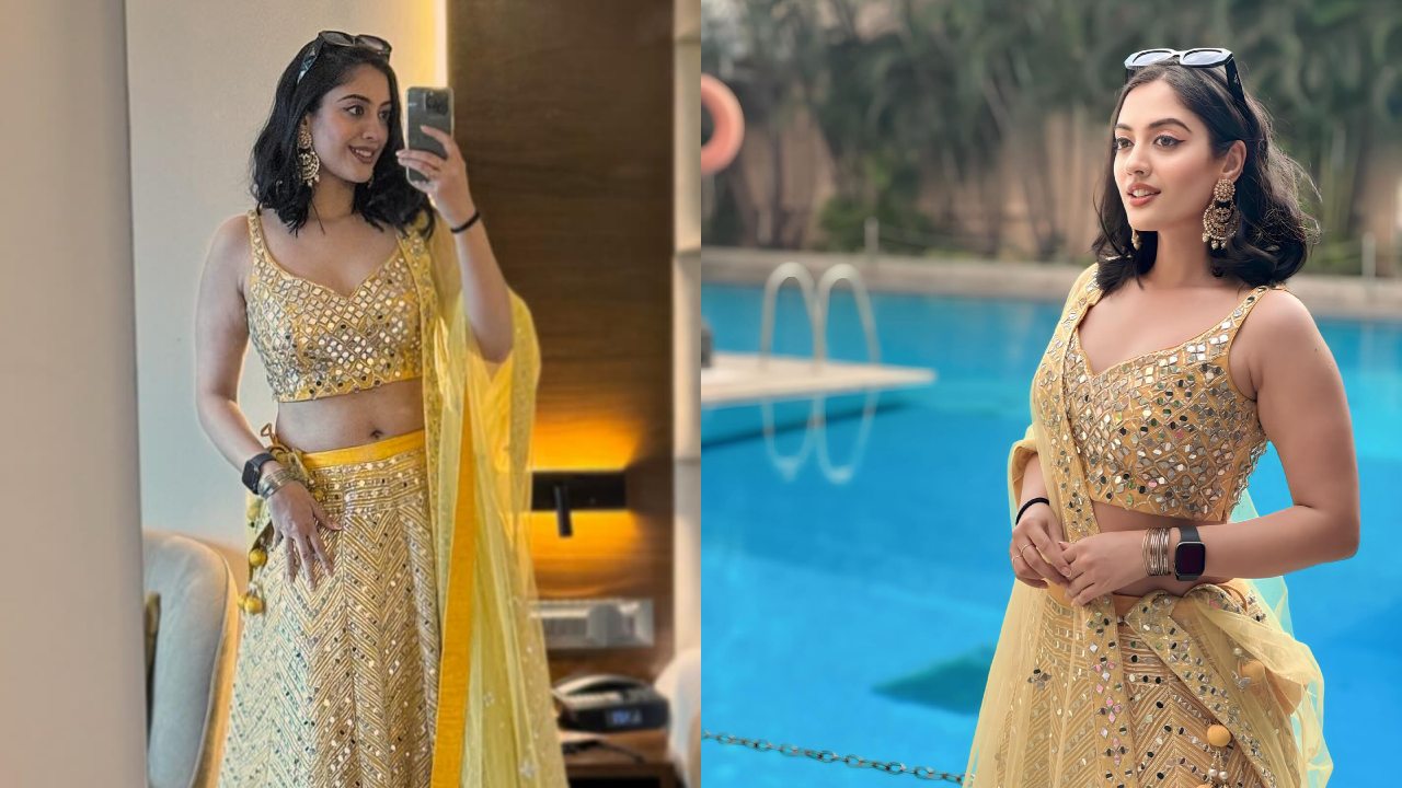 Aditi Sharma's Yellow Mirror Work Lehenga Is Go-to Choice This Wedding Season 874439