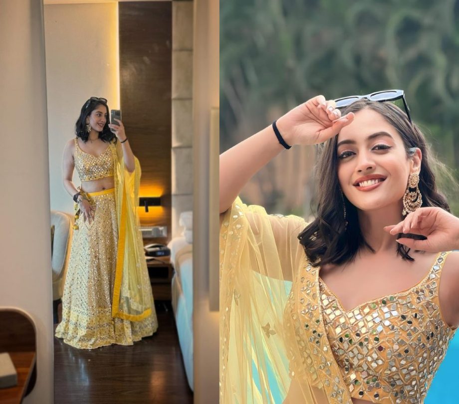Aditi Sharma's Yellow Mirror Work Lehenga Is Go-to Choice This Wedding Season 874436