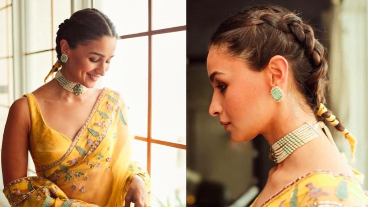 Alia Bhatt blooms in summer yellow embroidered saree, see photos