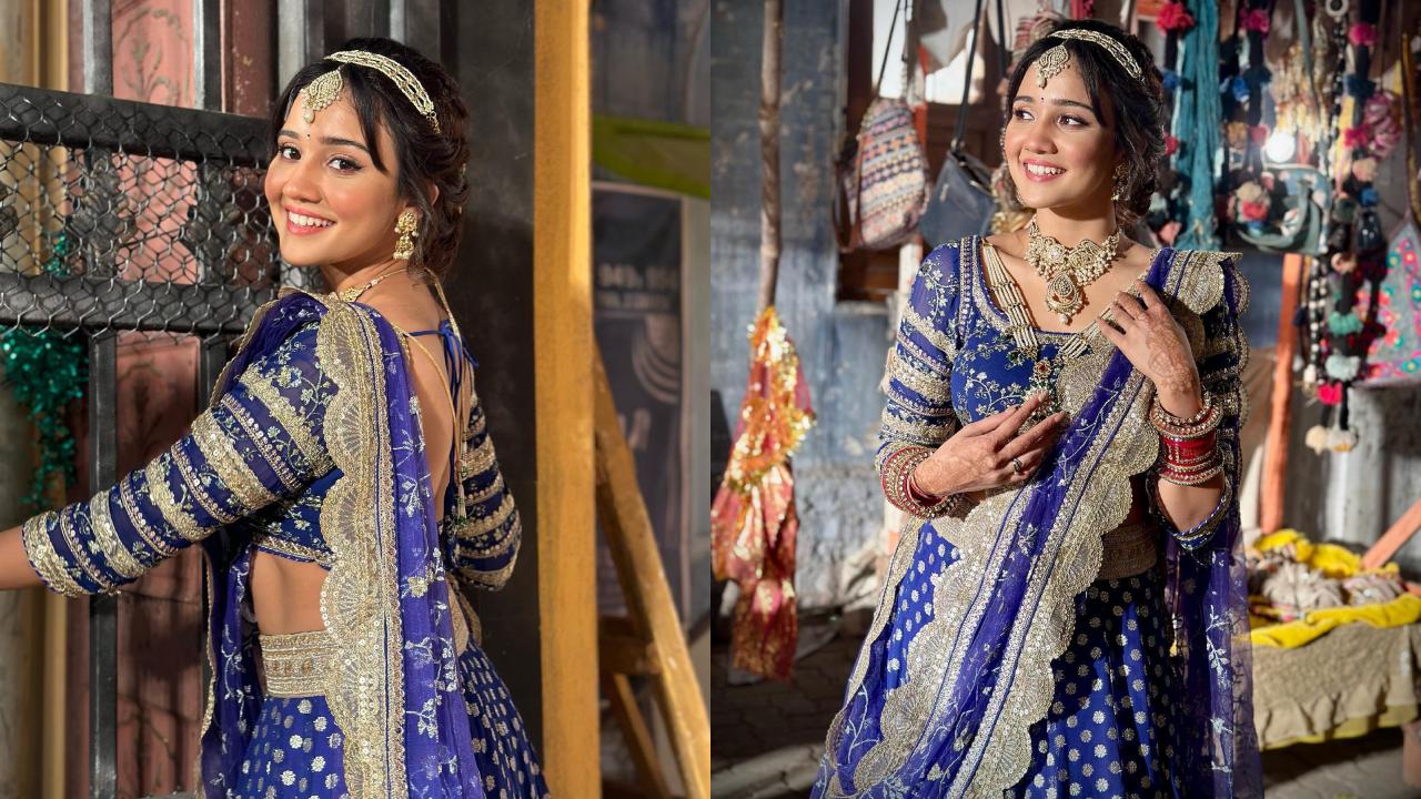 Ashi Singh Serves Princess Vibes In Blue Lehenga With Beautiful Jewelleries