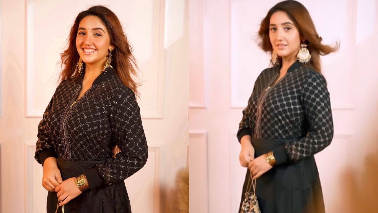 Ashnoor Kaur Flaunts ‘Indo-western’ Style In Black Skirt Top With Jhumkas