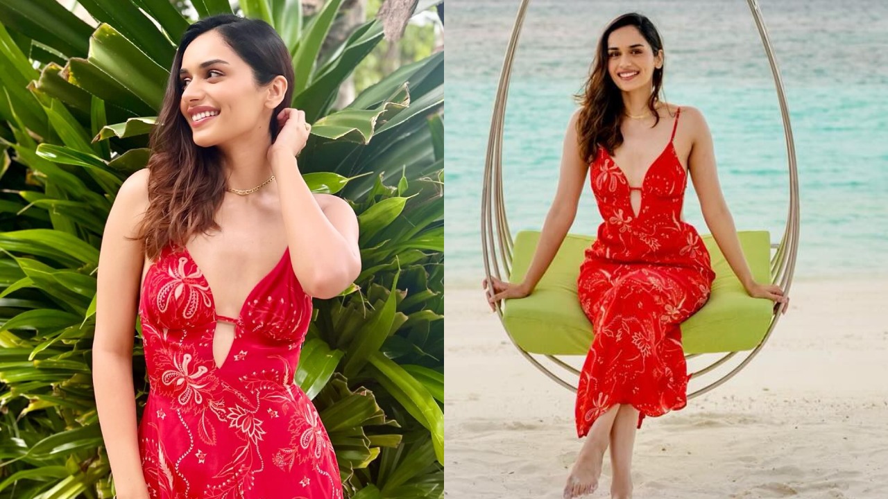 Beach Babe: Manushi Chhillar is beauty to behold in red cutout dress