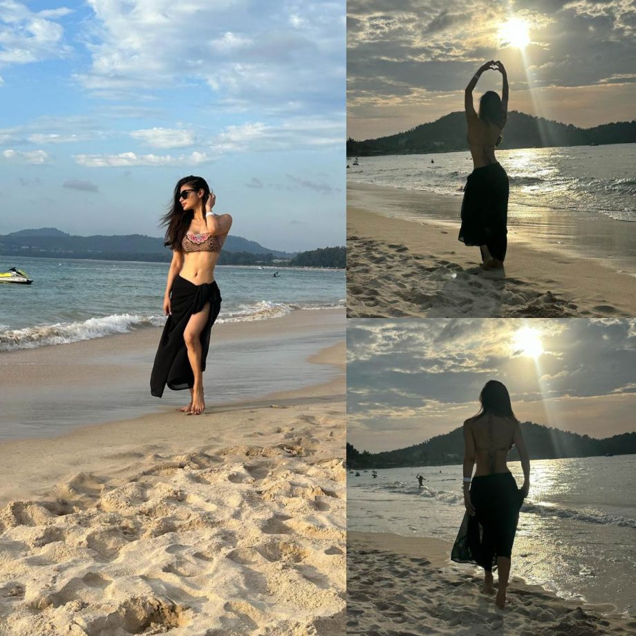Disha Patani and Mouni Roy go all lovey-dovey on beach in bikinis [Watch] 875263