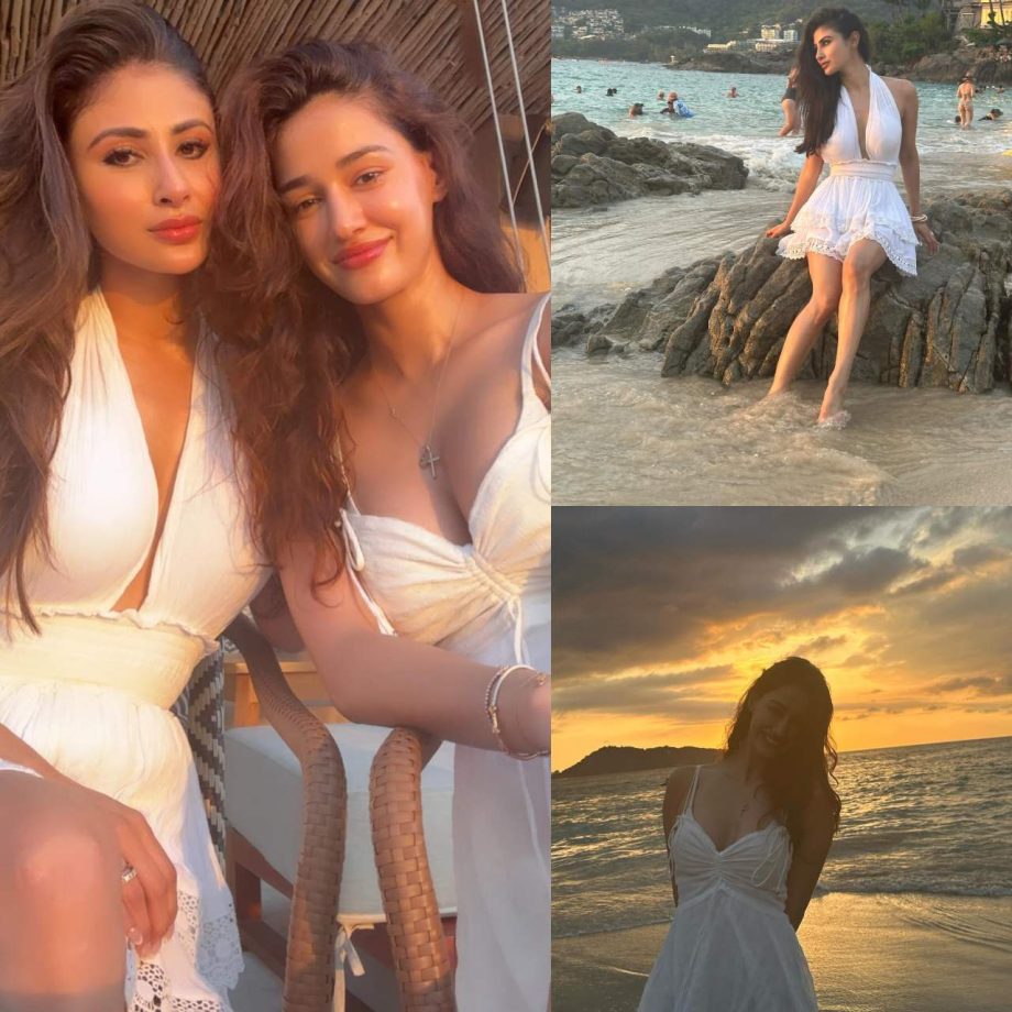 Dreamy Beauties: Disha Patani and Mouni Roy twin in white at Thailand beach 874840