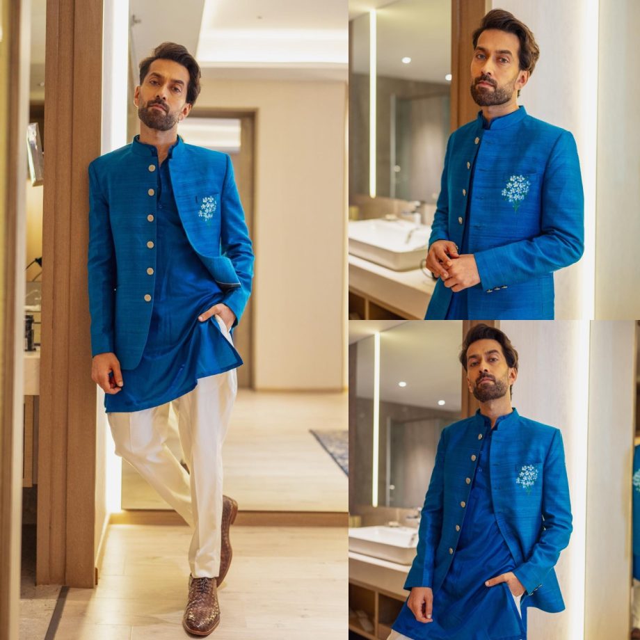 Ethnic Fashion For Men: Nakul Mehta’s blue ethnic jacket set is your go to traditional pick 872838