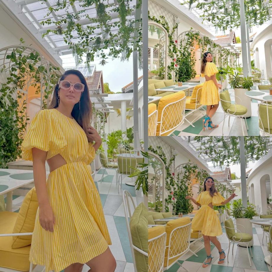 Hina Khan is sunshine personified in flared cutout yellow dress, see photos 874719