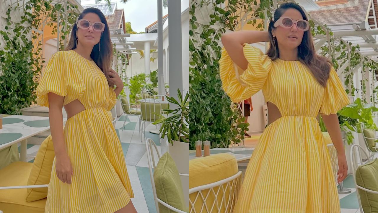 Hina Khan is sunshine personified in flared cutout yellow dress, see photos 874721