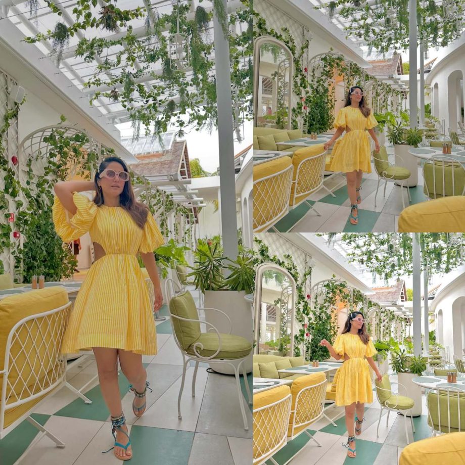 Hina Khan is sunshine personified in flared cutout yellow dress, see photos 874718