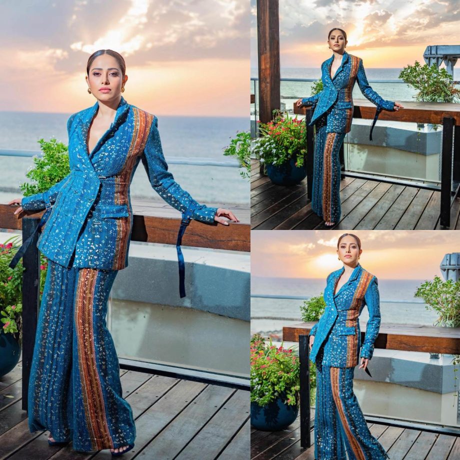 In Photos: Nushrrat Bharuccha gives ethnic spin to corporate pantsuit, here’s how 872309