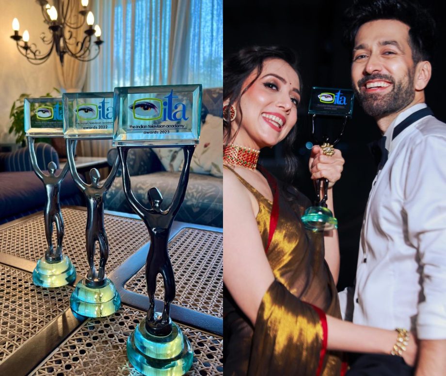 ITA Awards 2023: Nakul Mehta takes home best actor award again, celebrates with wife Jankee 873192