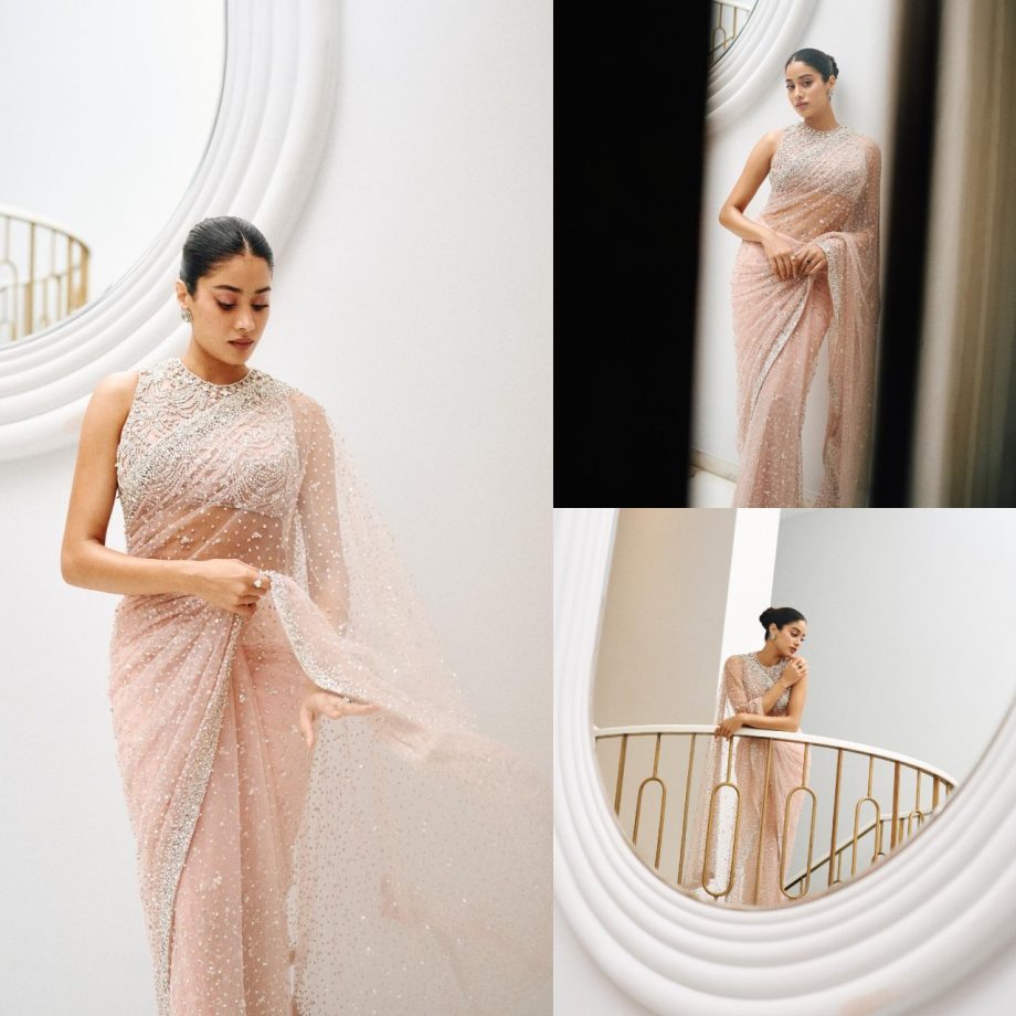 Janhvi Kapoor Shows Sheer Elegance In Blush Pink See-through Saree 875352