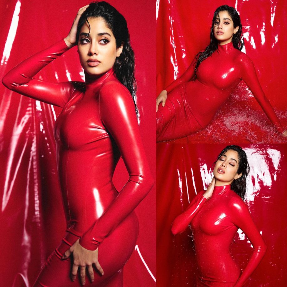 Janhvi Kapoor takes sass on edge in red latex dress, see photos 875727
