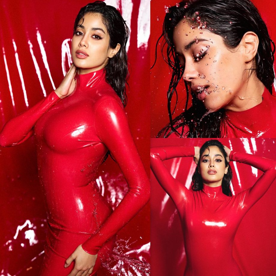 Janhvi Kapoor takes sass on edge in red latex dress, see photos 875728