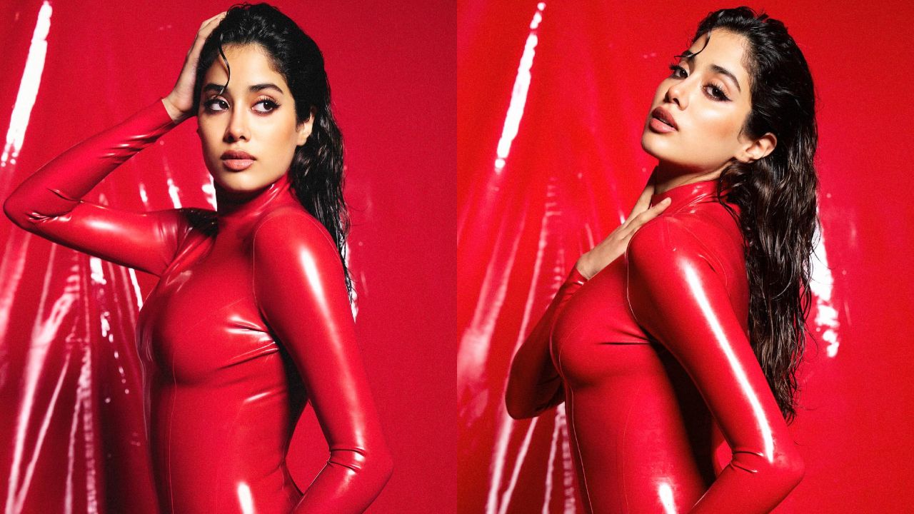 Janhvi Kapoor takes sass on edge in red latex dress, see photos