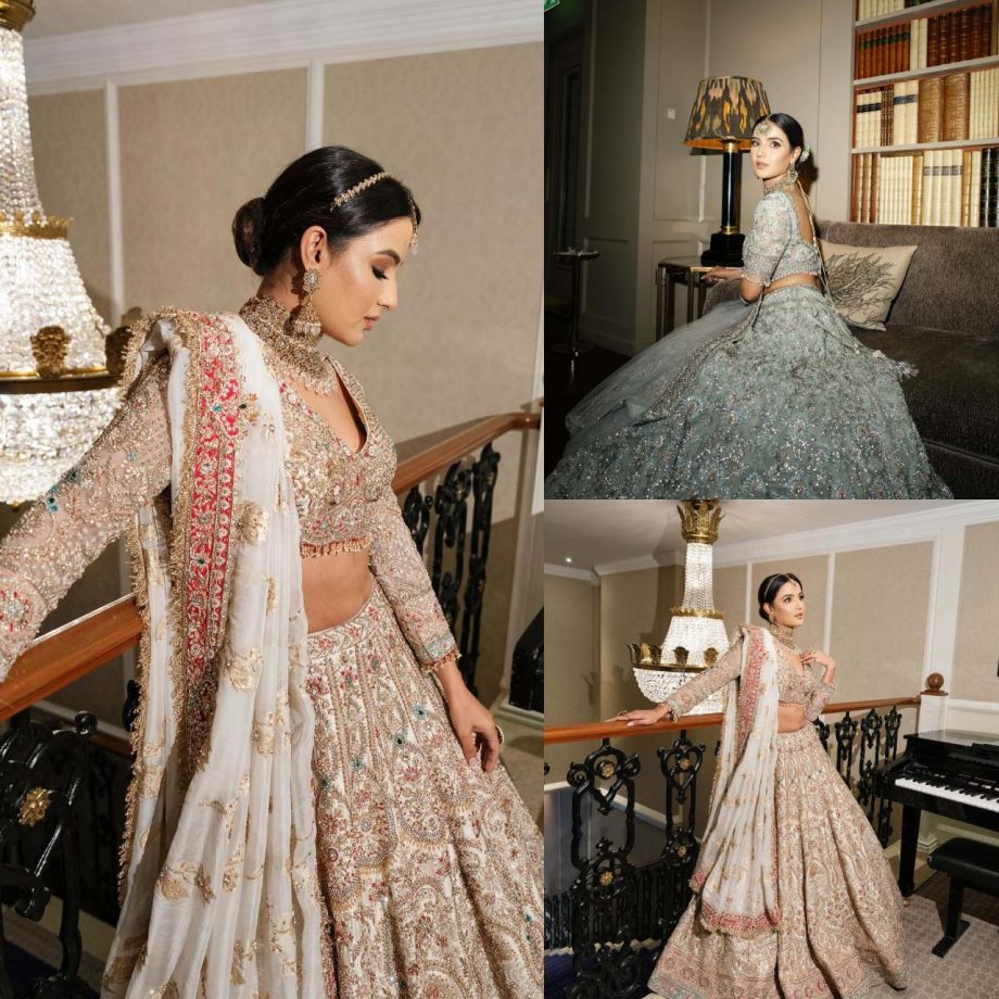 Jasmin Bhasin aces bridal aesthetics in intricate lehenga cholis, check out 874066