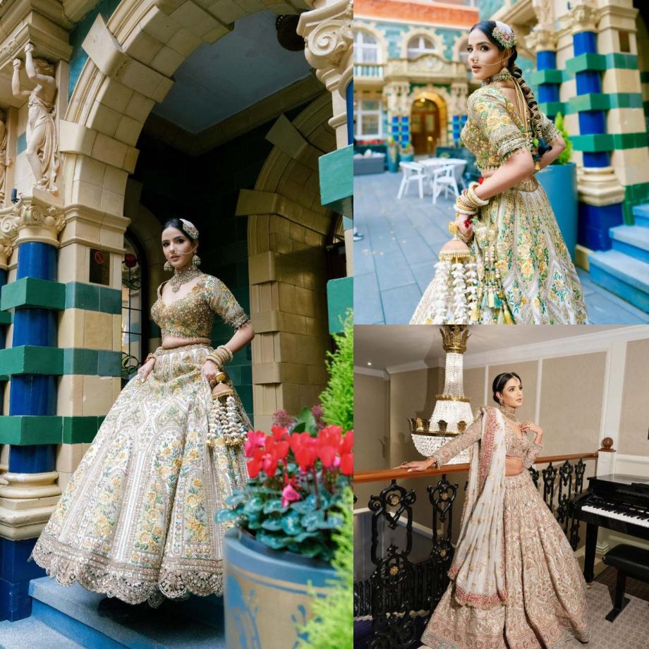 Jasmin Bhasin aces bridal aesthetics in intricate lehenga cholis, check out 874067