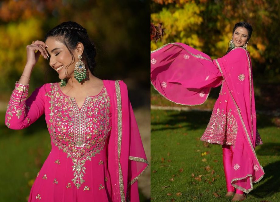 Jasmin Bhasin turns Indian Barbie in pink embellished salwar suit, see photos 874525