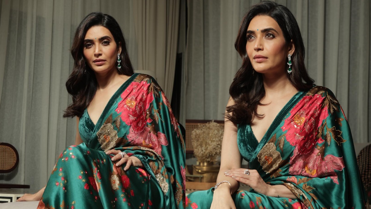 Karishma Tanna turns muse in green floral saree worth Rs 95,000