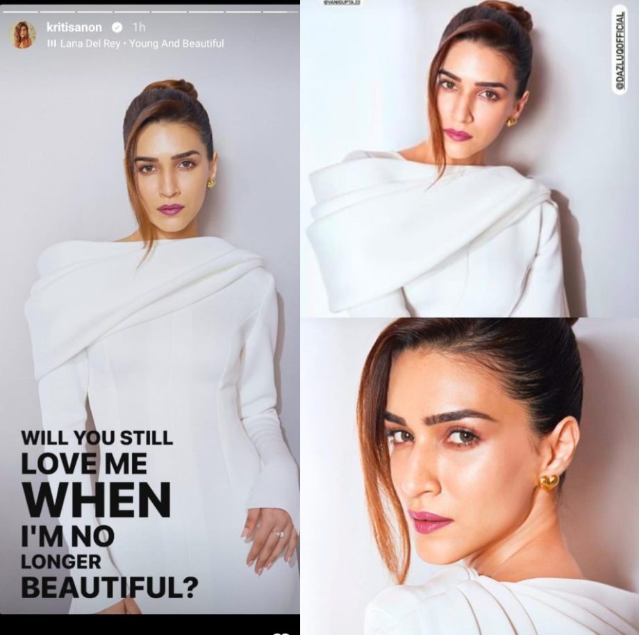 Kriti Sanon Gives Her White Classic Outfit A Pop Spin With Lilac Handbag, See Photos 874472