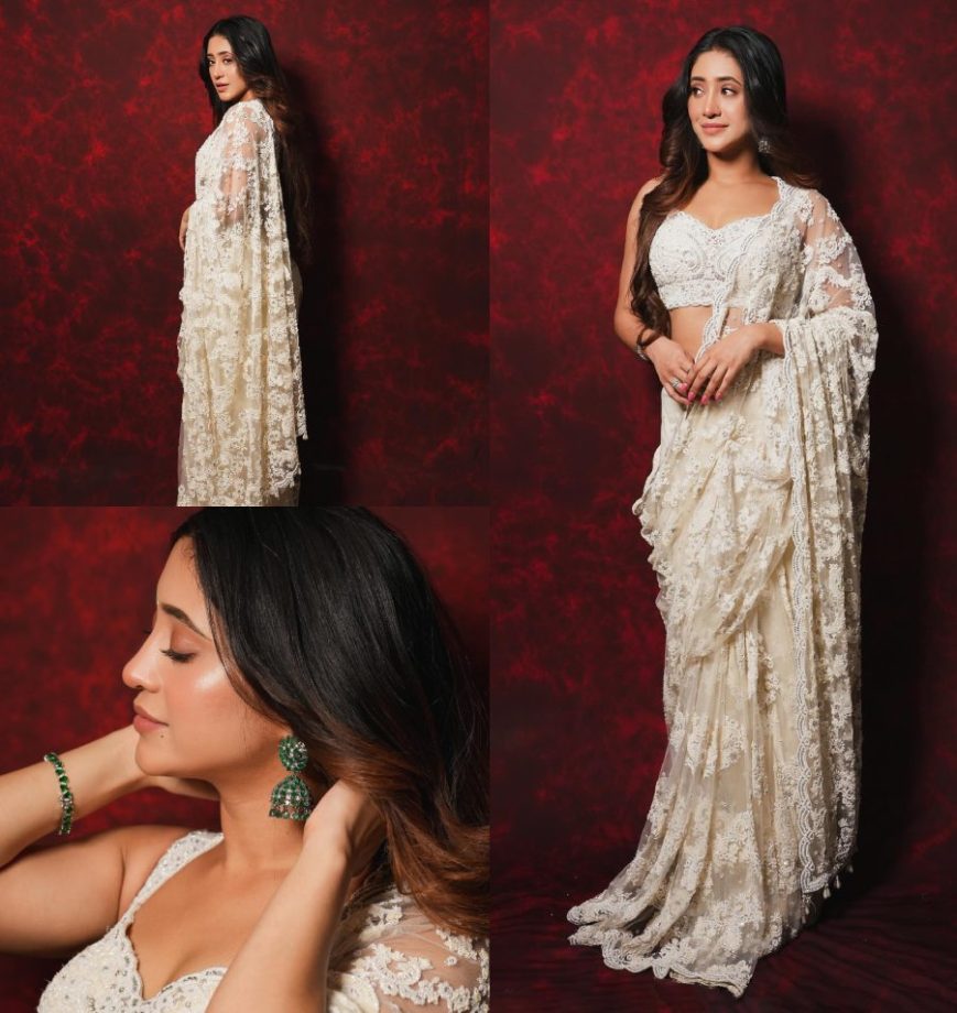 Make Every Moment 'Wow' Like Shraddha Arya, Hina Khan & Shivangi Joshi In White Saree 875152