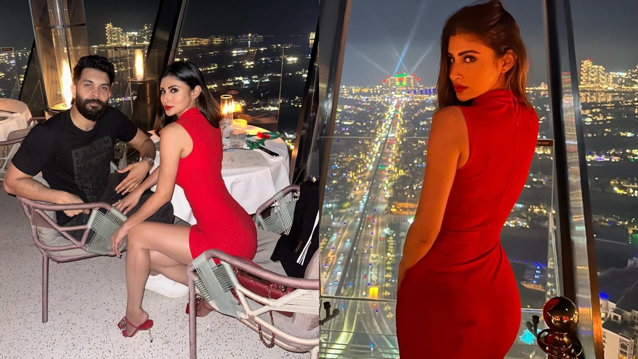 Mouni Roy Looks Hot In Red Dress, Goes Mushy With Husband Suraj Nambiar