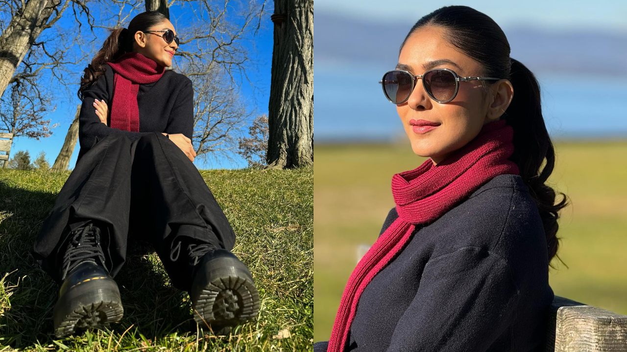 Mrunal Thakur cuts casual figure in black pullover and cargo pants [Photos]