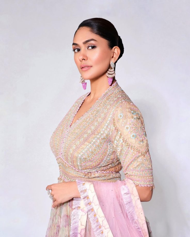 Mrunal Thakur exudes timeless charm in pastel-colored embellished anarkali dress 876090
