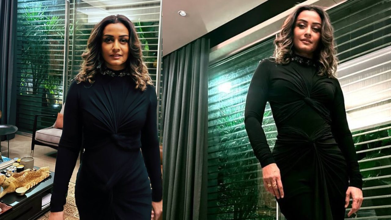 Namrata Shirodkar glams up in black saree gown, Check out