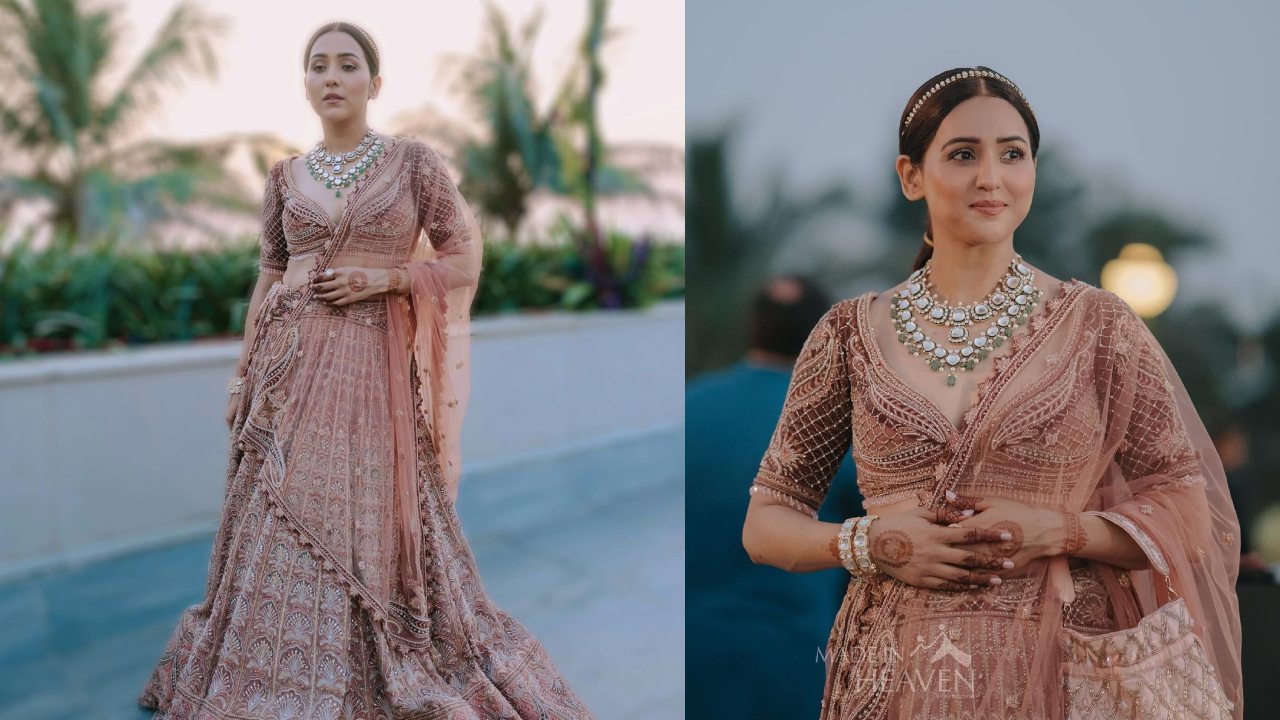 Neeti Mohan is beauty to behold in heavy embellished beige lehenga set, see photos