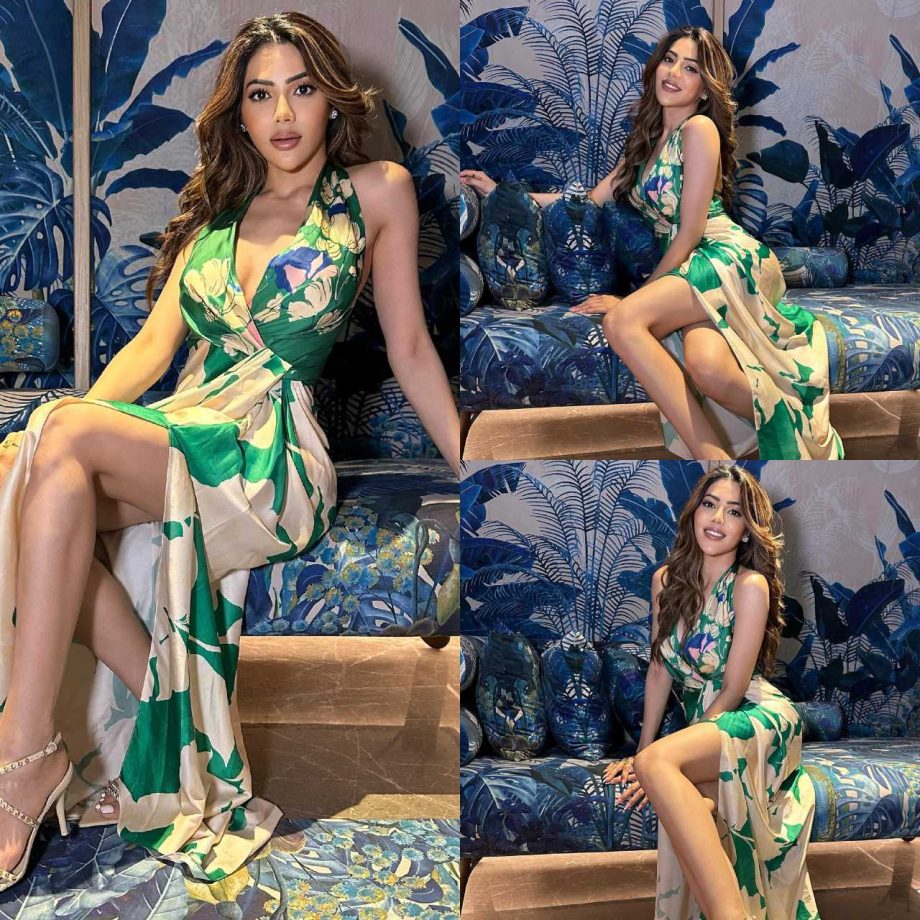Nikki Tamboli is a beauty to behold in deep plunge neck floral gown, see photos 876335