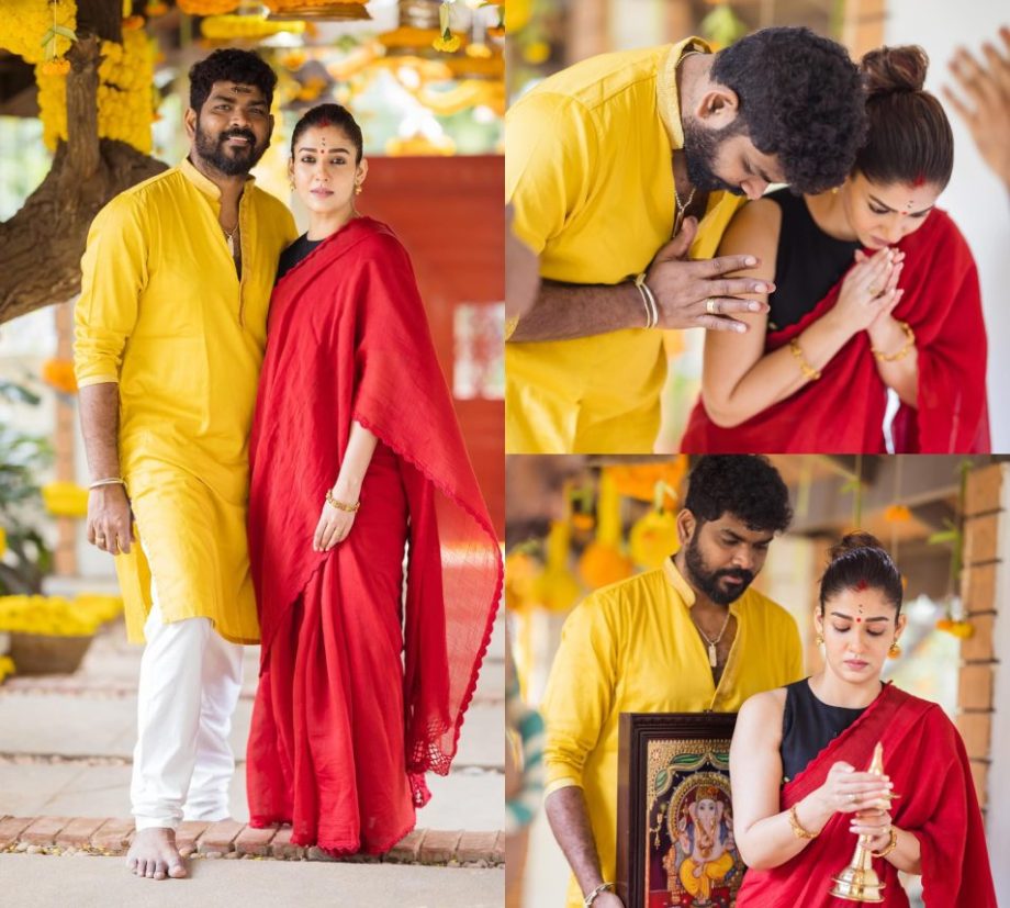 [Photos] Nayanthara and Vignesh Shivan perform puja in new home together 874017
