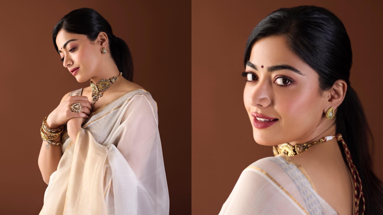 Rashmika Mandanna turns ravishing in ivory white saree, check out