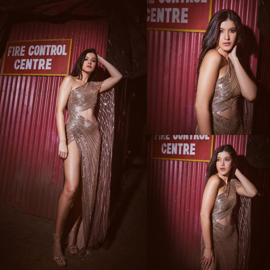 Shanaya Kapoor Flaunts Sheer Elegance In Beige Thigh-high Slit Dress, See Bold Photos 873102