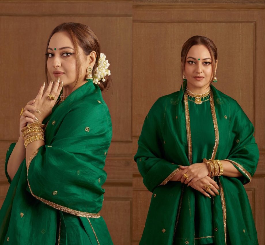 Sonakshi Sinha spells royalty in emerald green sharara set [Photos] 872049
