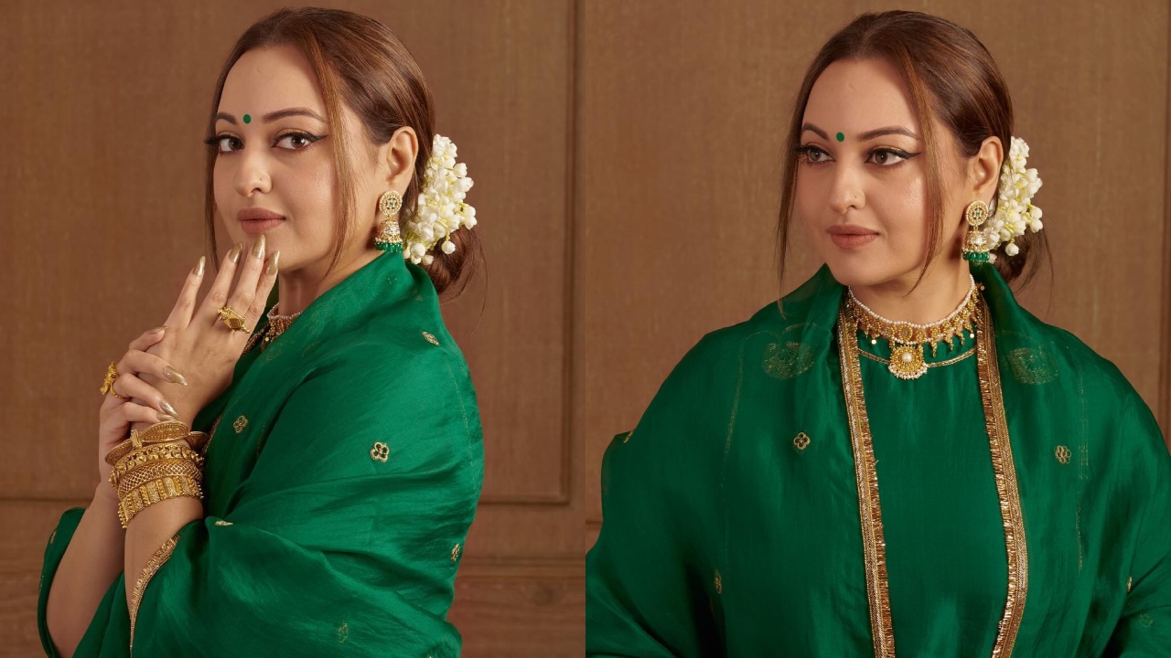 Sonakshi Sinha spells royalty in emerald green sharara set [Photos]