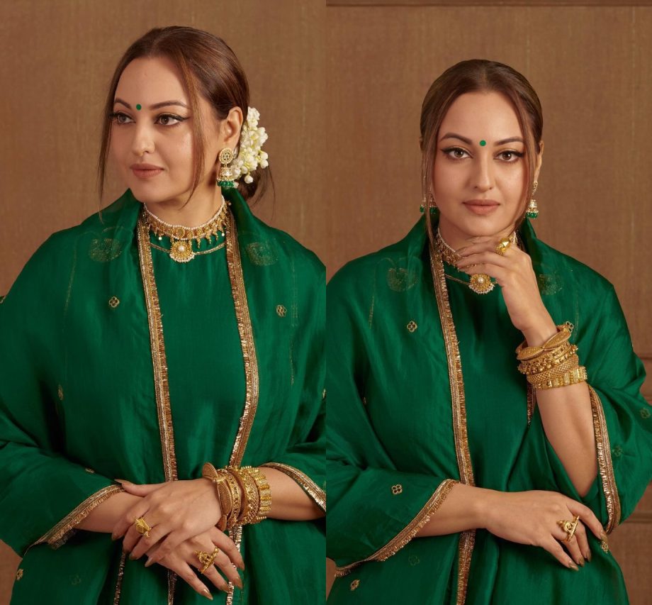Sonakshi Sinha spells royalty in emerald green sharara set [Photos] 872048