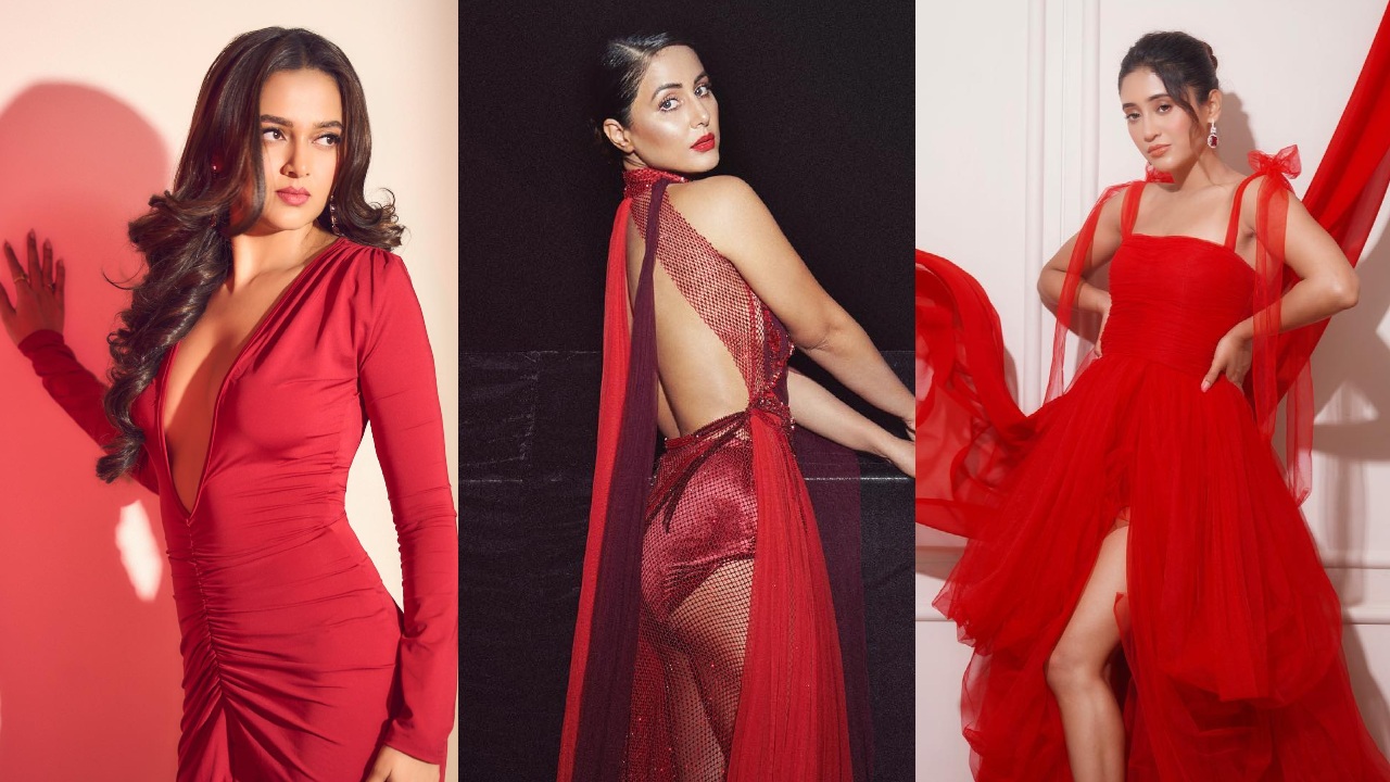 Style Your Christmas Like Tejasswi Prakash, Hina Khan And Shivangi Joshi In Red Dress