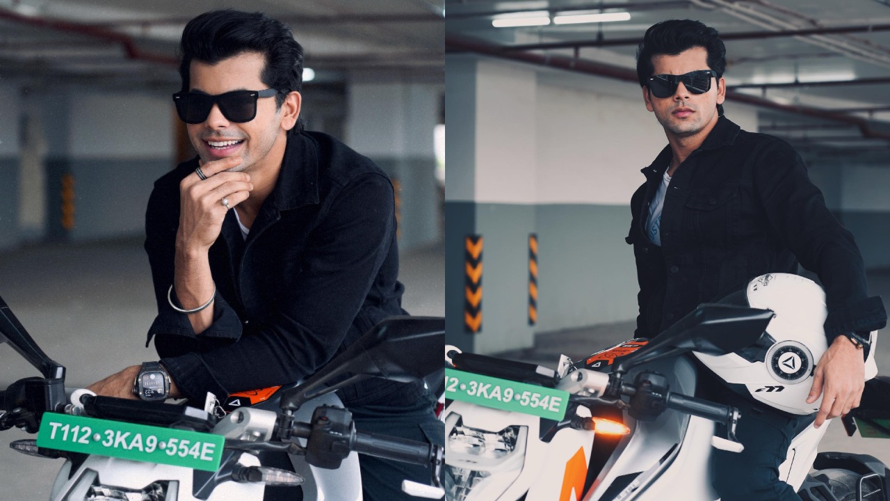 Swagger! Siddharth Nigam looks dapper in black denim jacket, rides swanky bike 875180