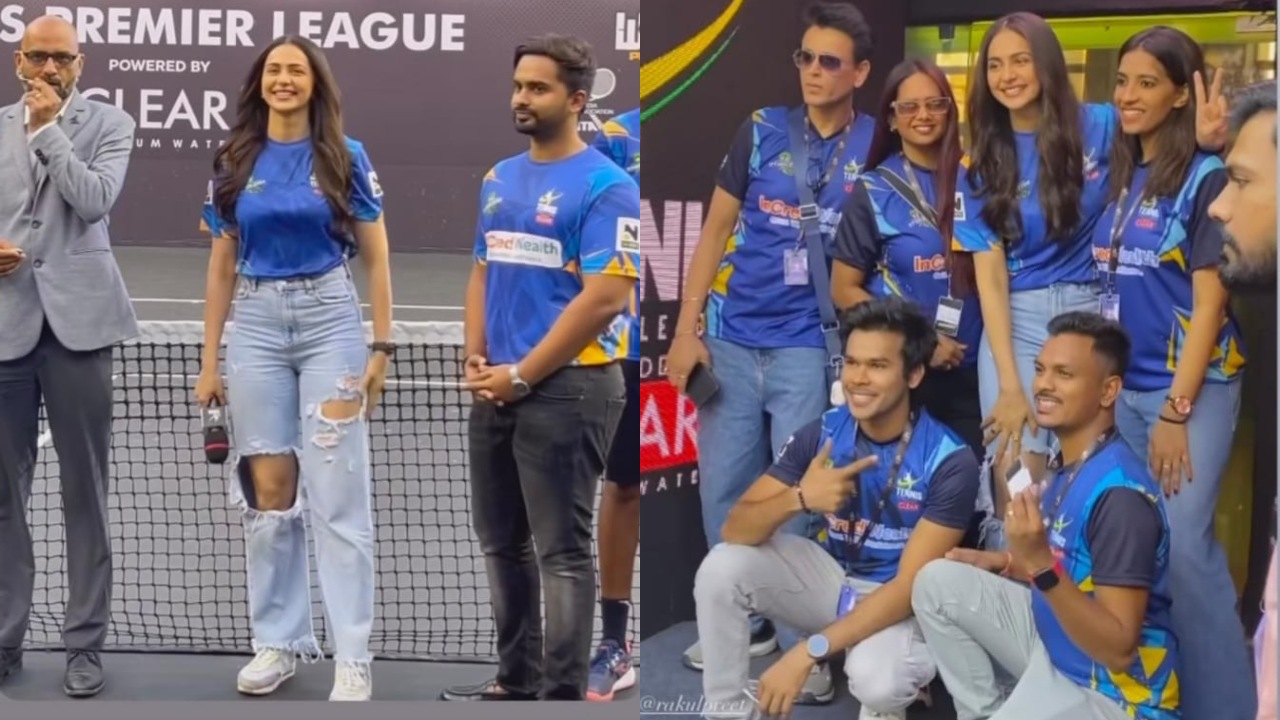 Tennis Premier League 2023: Rakul Preet Singh caught in candid moment with her team ahead of match [Photos]
