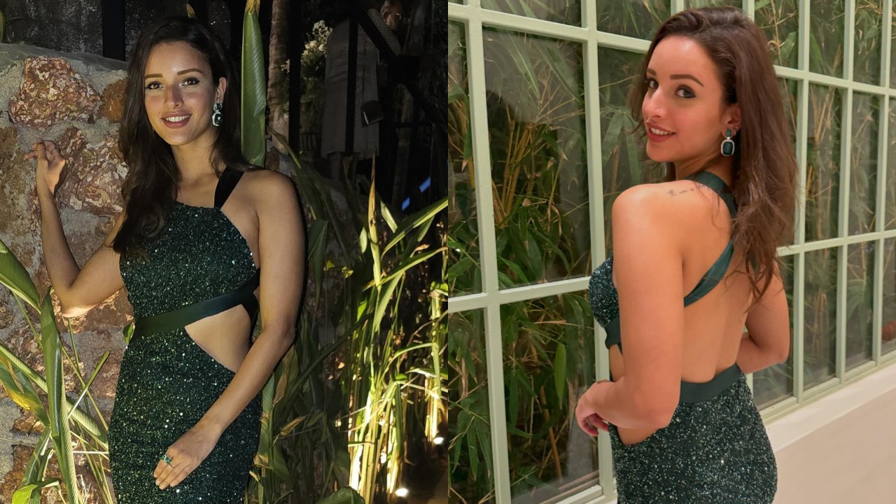 Tripti Dimri is Christmas ready in midnight green sequin silk gown